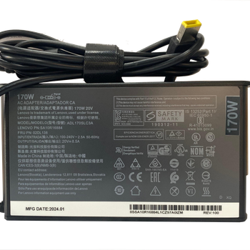 Lenovo 20V 8.5A 170W Dikdörtgen USB Sarı Uç  Laptop Adaptör (Orjinal)